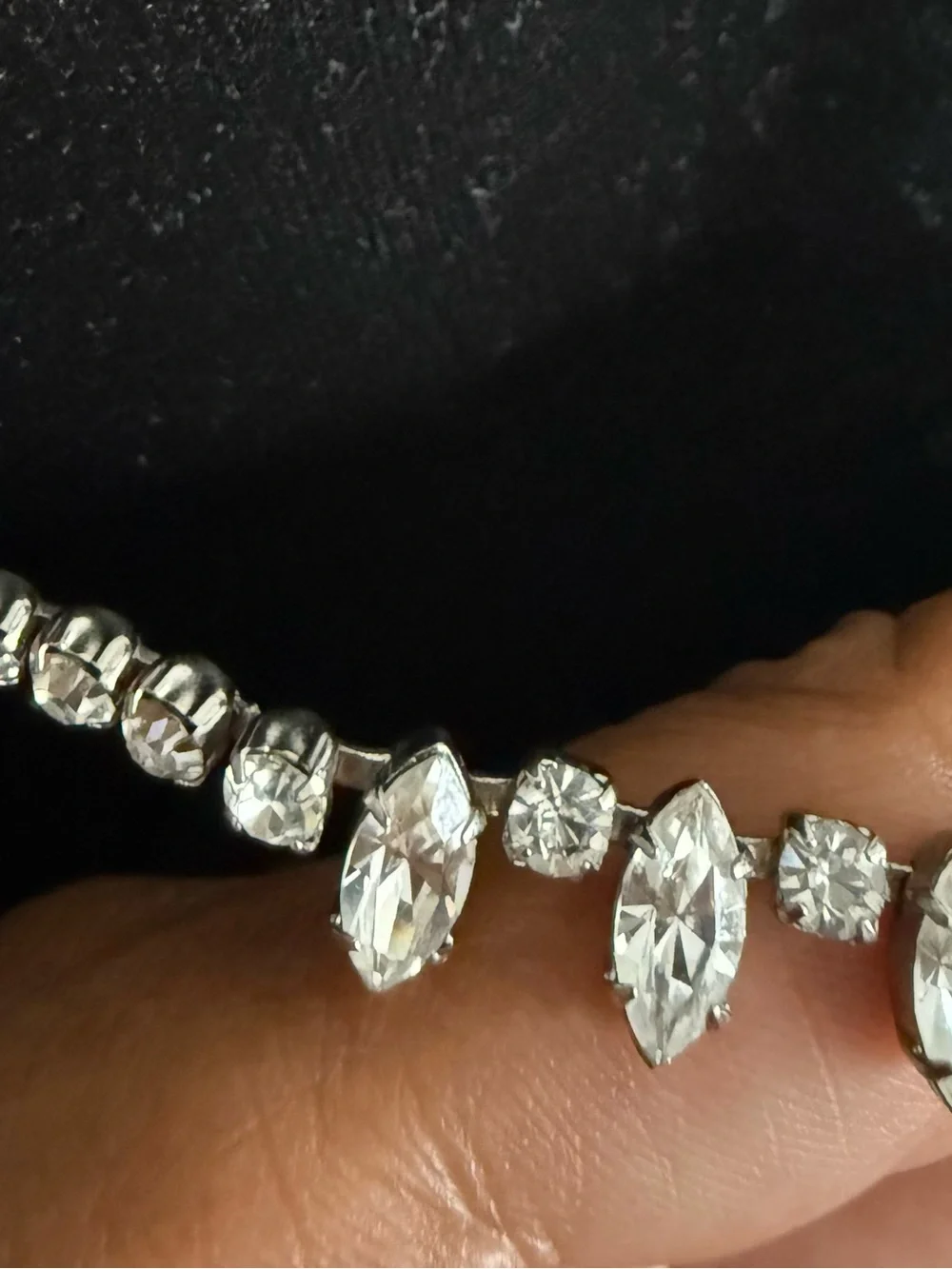 Signed Weiss Mid-Century Rhinestone Choker Vintage 1950s Glam Necklace - Picture 8 of 8